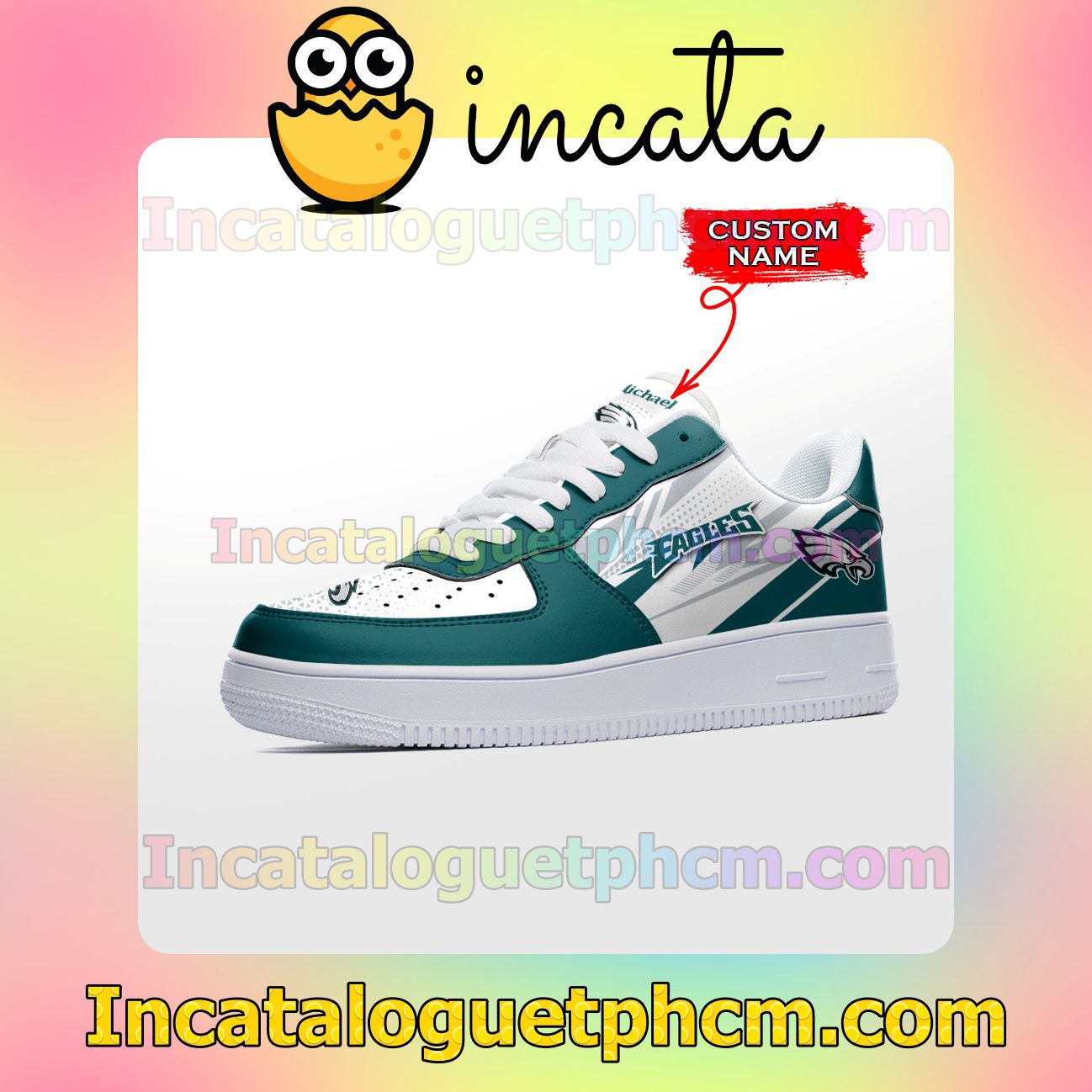 Top Selling Personalized NFL Philadelphia Eagles Custom Name Nike Low Shoes Sneakers