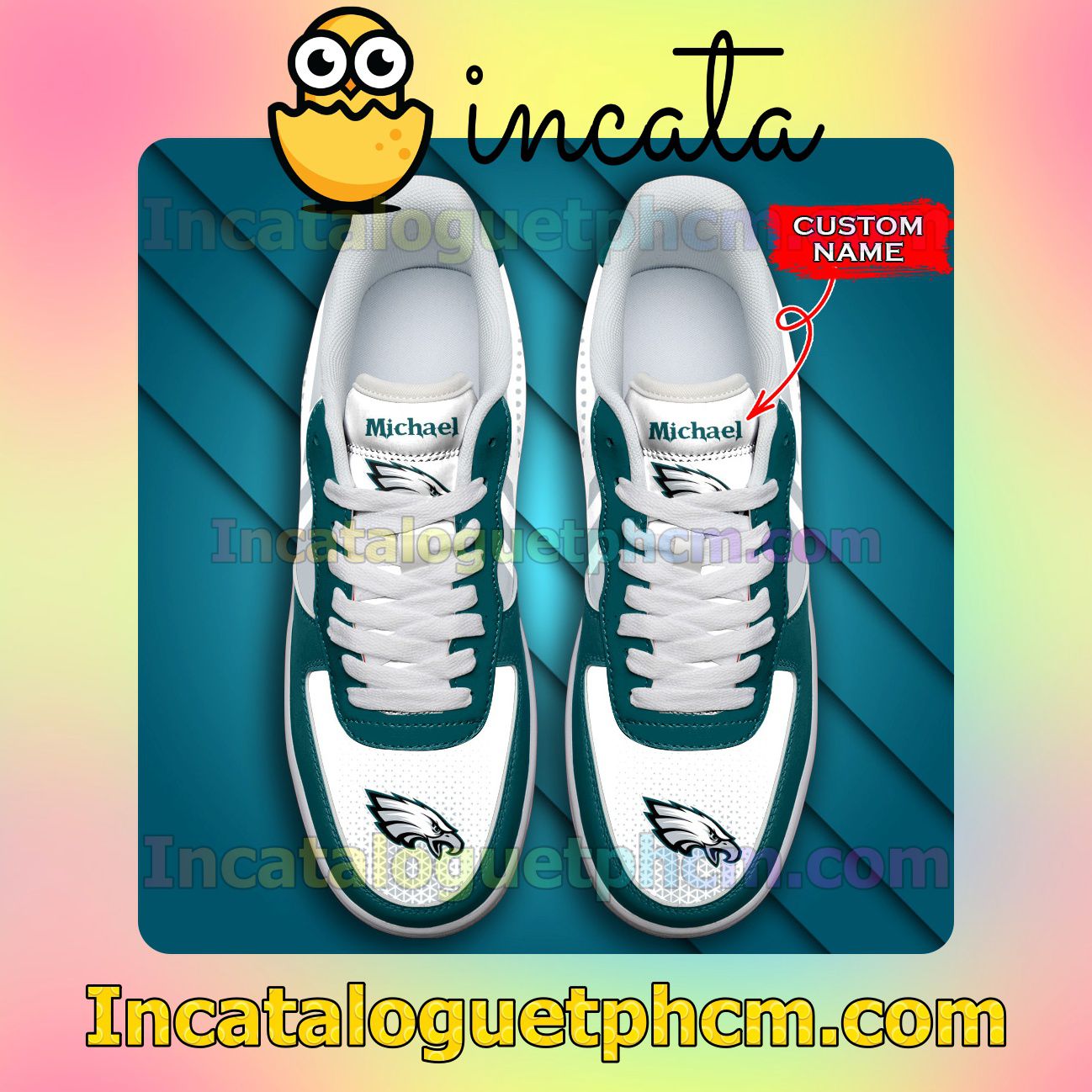 Review Personalized NFL Philadelphia Eagles Custom Name Nike Low Shoes Sneakers