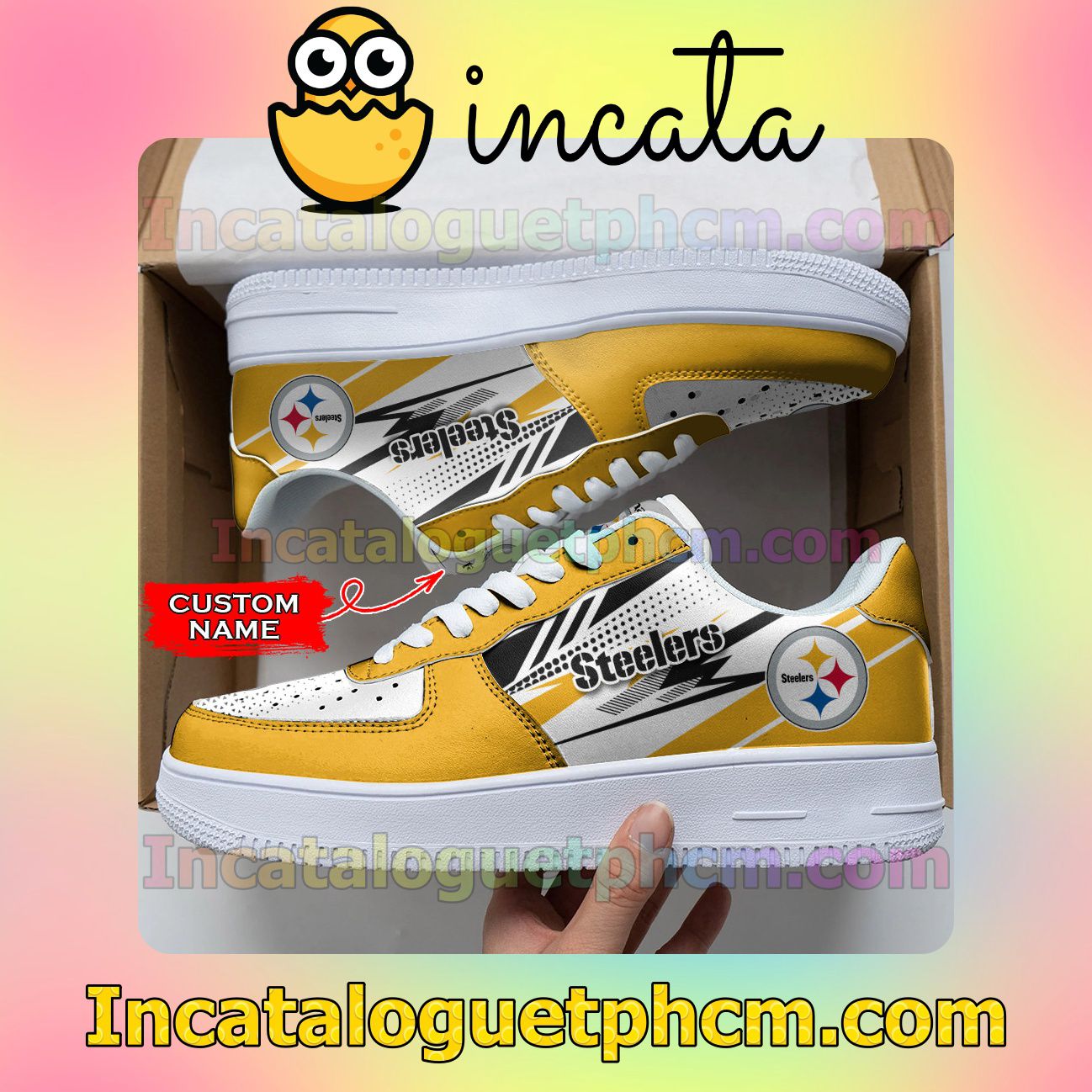 Best Shop Personalized NFL Pittsburgh Steelers Custom Name Nike Low Shoes Sneakers