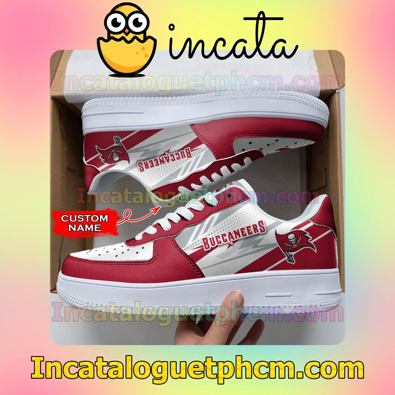  Personalized NFL Tampa Bay Buccaneers Custom Name Nike Low Shoes Sneakers