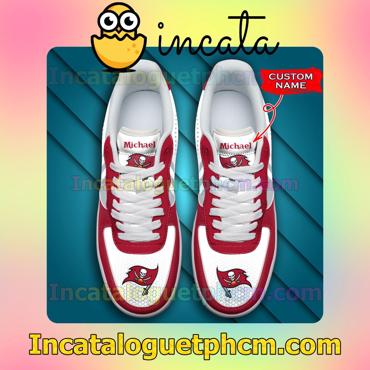 Great Personalized NFL Tampa Bay Buccaneers Custom Name Nike Low Shoes Sneakers