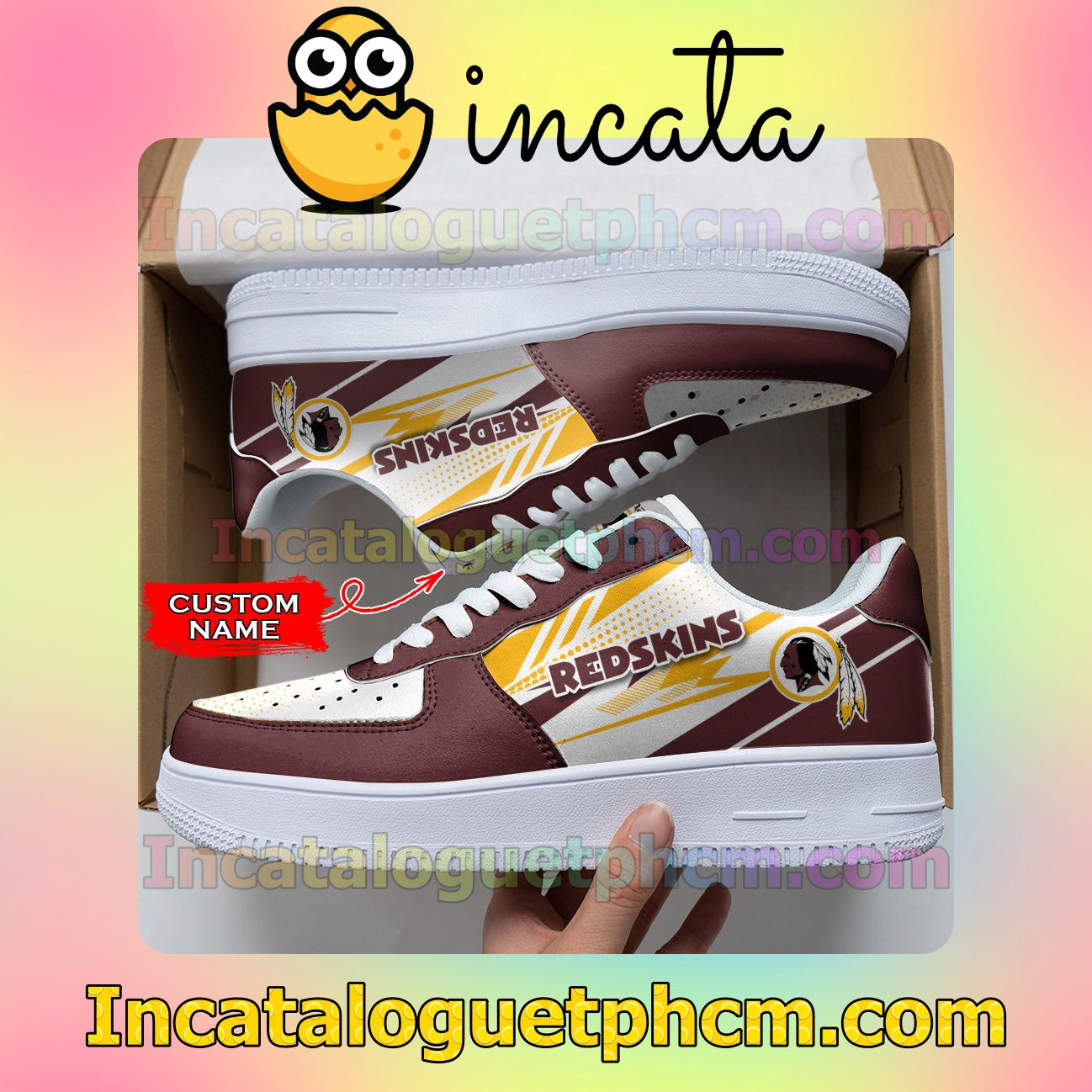 Best Shop Personalized NFL Washington Redskins Custom Name Nike Low Shoes Sneakers