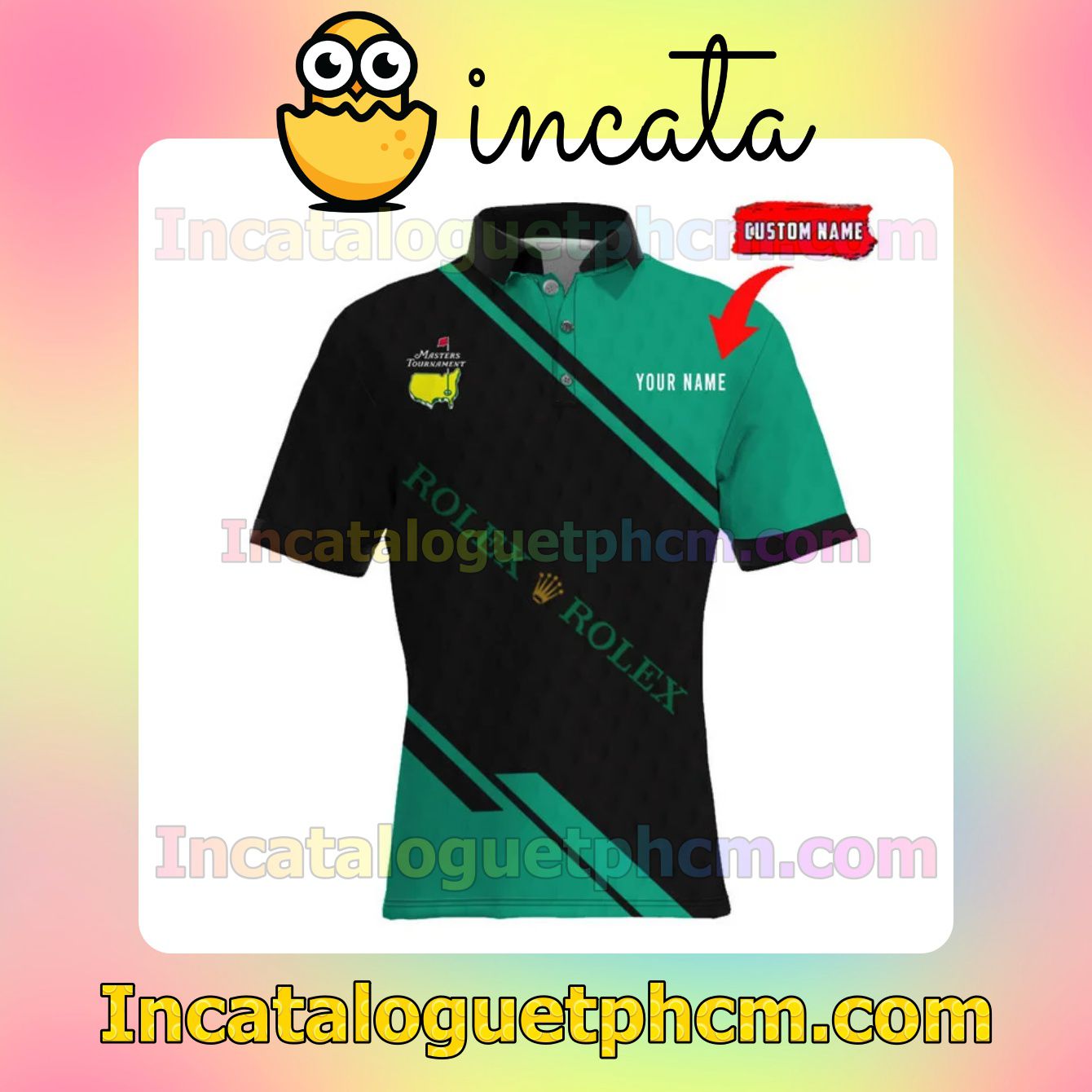 Personalized Rolex Masters Tournament Black And Green Polo Gift For Men Dad