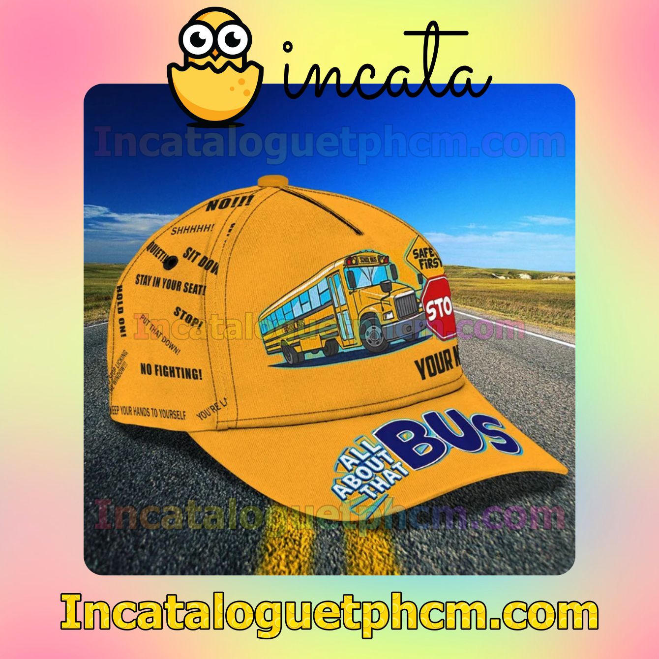 Top Selling Personalized School Bus All About That Bus Classic Hat Caps Gift For Men