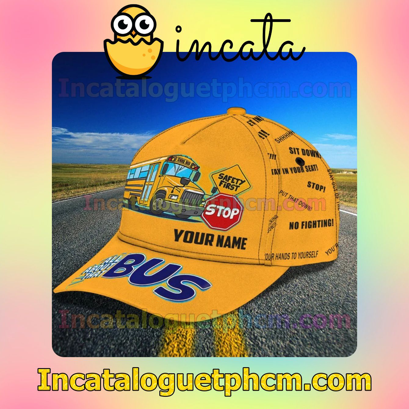Adorable Personalized School Bus All About That Bus Classic Hat Caps Gift For Men