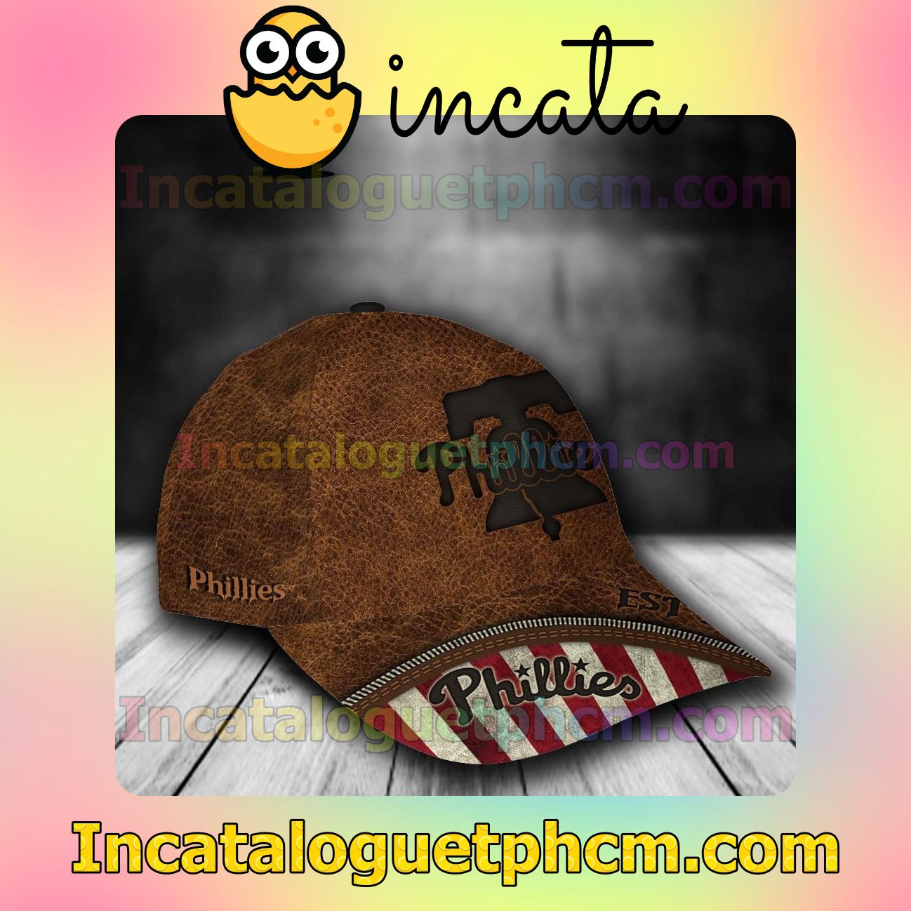US Shop Philadelphia Phillies Leather Zipper Print MLB Customized Hat Caps