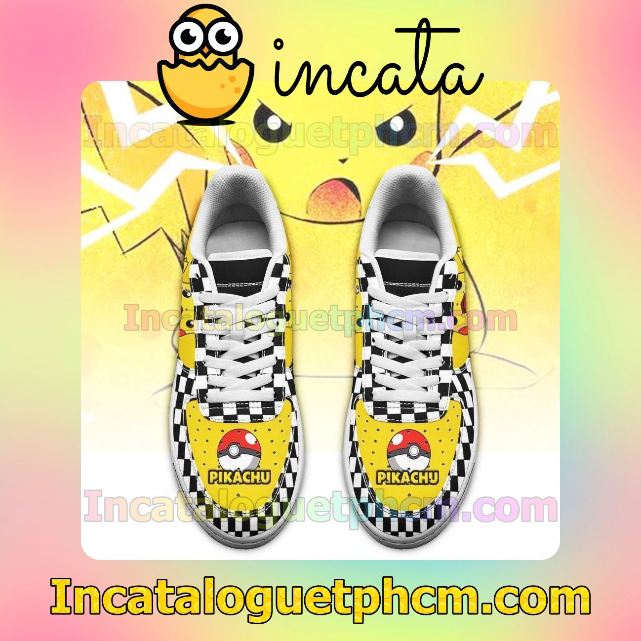 US Shop Pikachu Checkerboard Pokemon Nike Low Shoes Sneakers