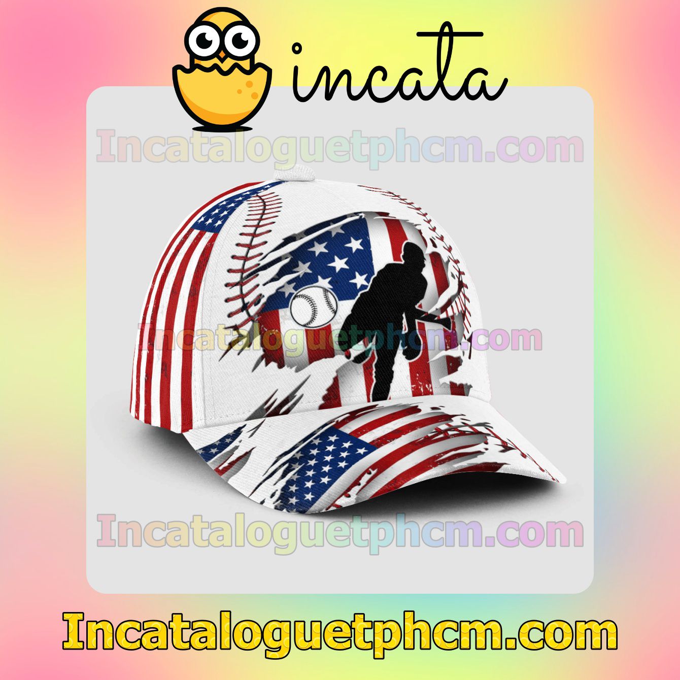 Hot Deal Pitching American Flag Pattern Snapbacks Customized Hat Caps