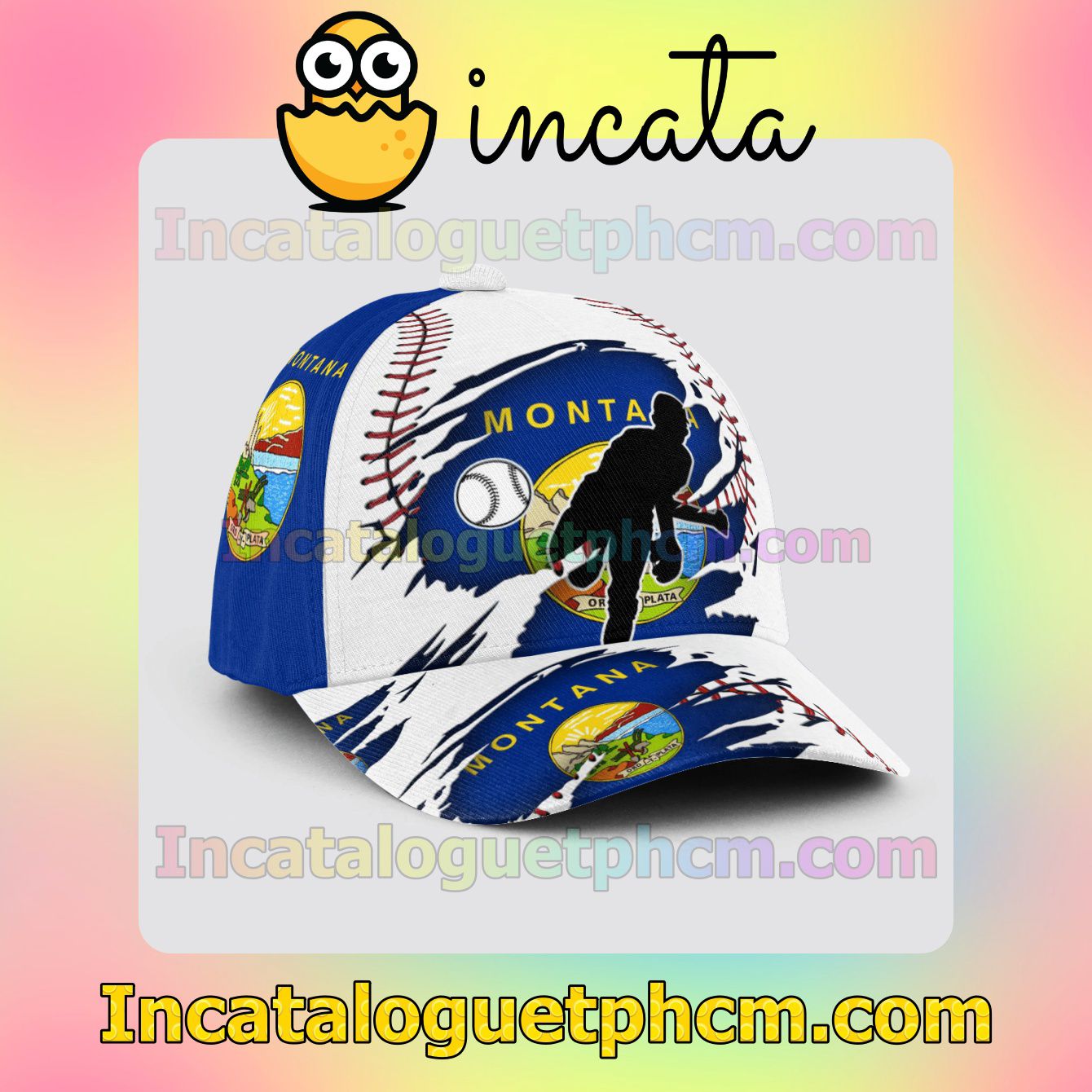 Limited Edition Pitching Montana Flag Pattern Snapbacks Customized Hat Caps