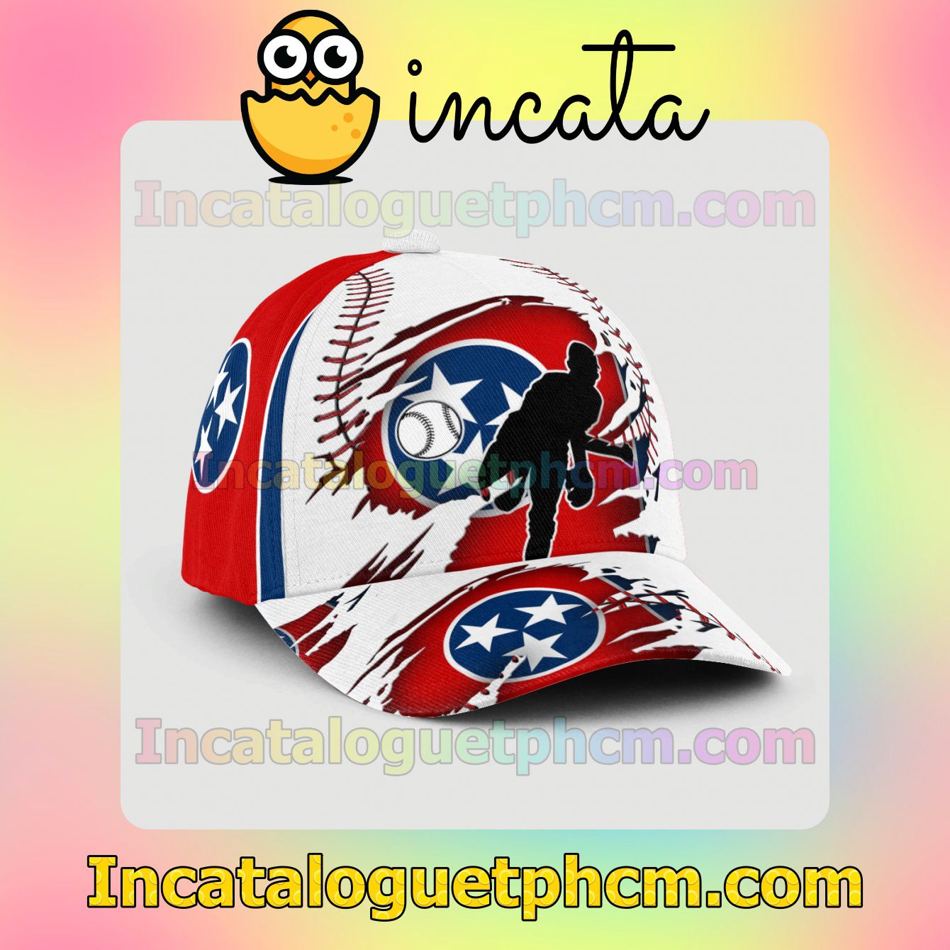 Pitching Tennessee Flag Pattern Snapbacks Customized Hat Caps