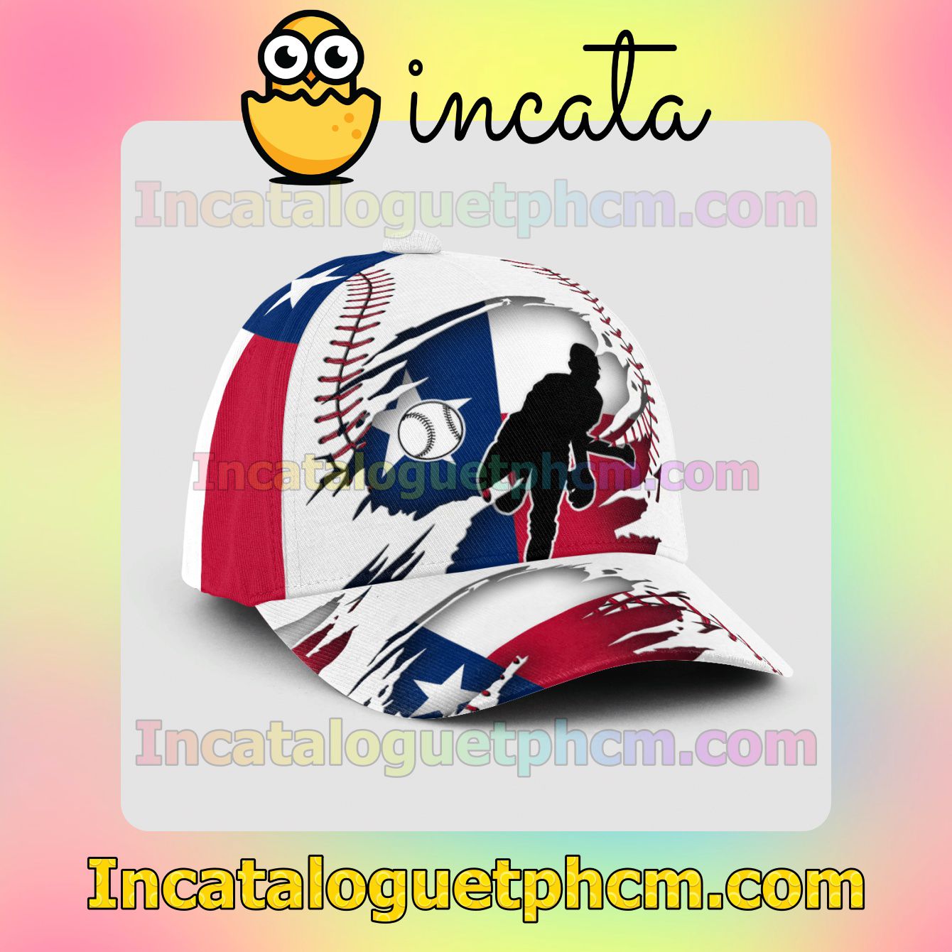 Pitching Texas Flag Pattern Snapbacks Customized Hat Caps