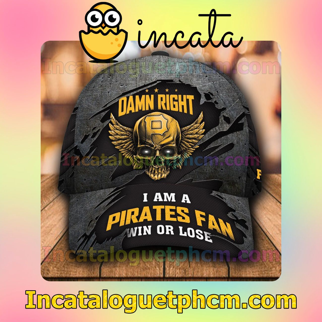 Handmade Pittsburgh Pirates Damn Right I Am A Fan Win Or Lose MLB Customized Hat Caps