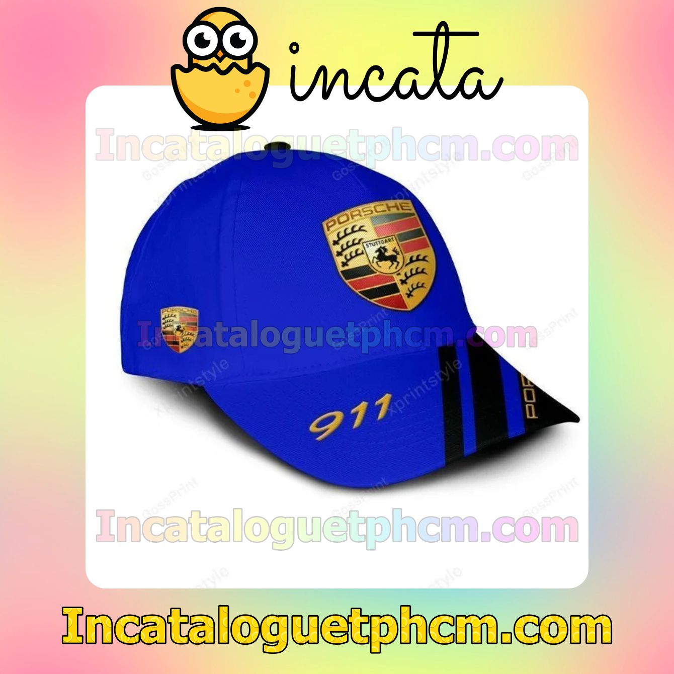 Handmade Porsche 911 Blue Classic Hat Caps Gift For Men