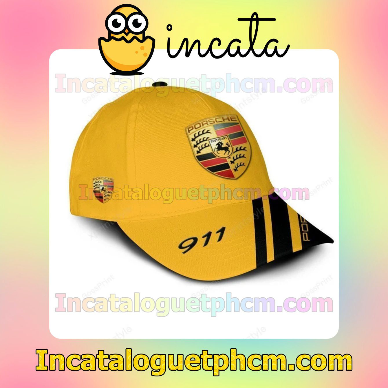 Around Me Porsche 911 Yellow Classic Hat Caps Gift For Men