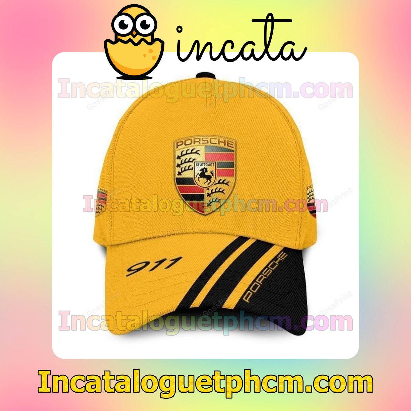 Unique Porsche 911 Yellow Classic Hat Caps Gift For Men