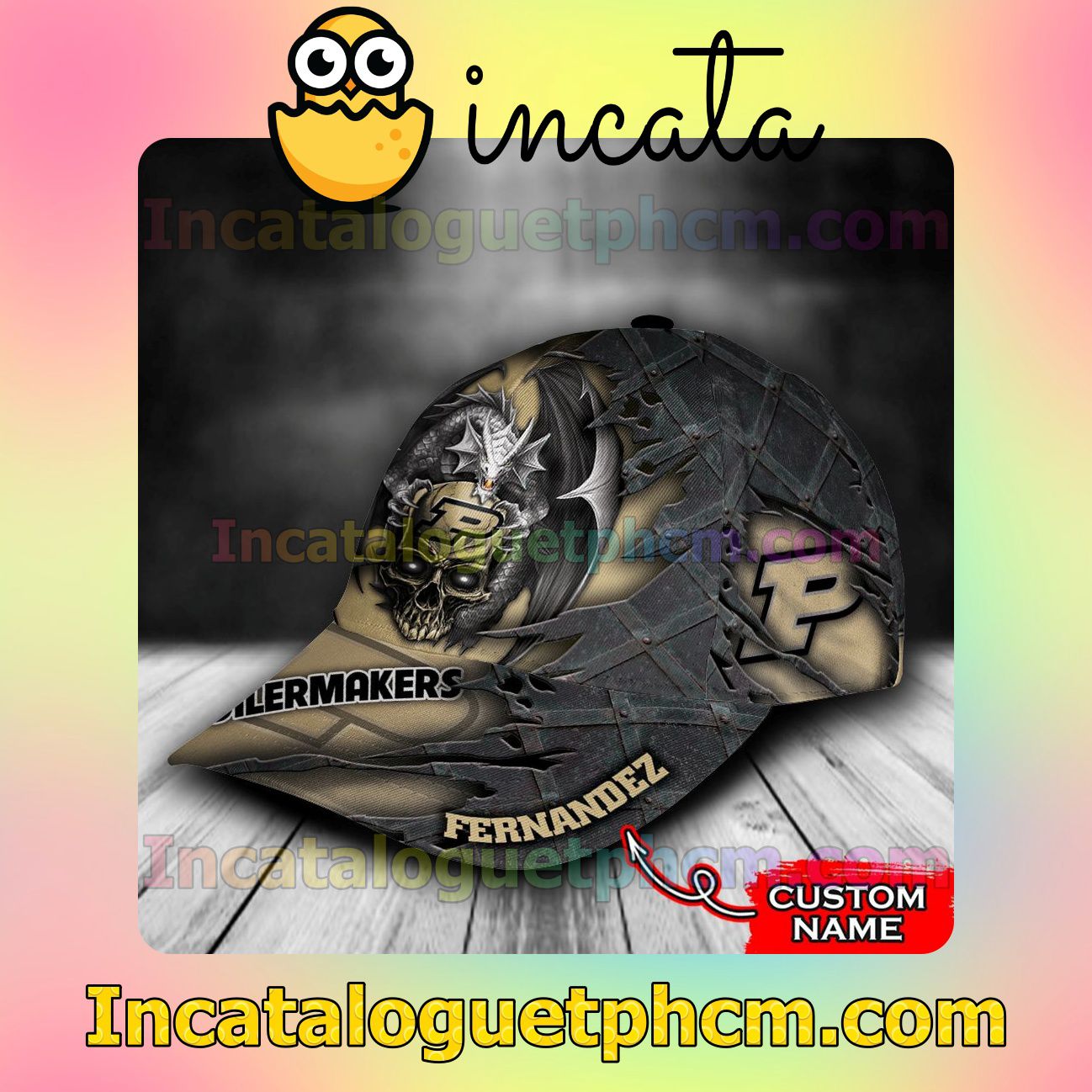 Mother's Day Gift Purdue Boilermakers Dragon NCAA Customized Hat Caps