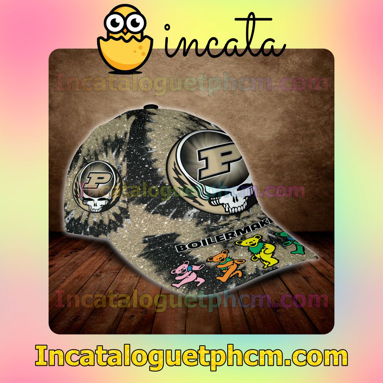 Around Me Purdue Boilermakers NCAA & Grateful Dead Band Customized Hat Caps