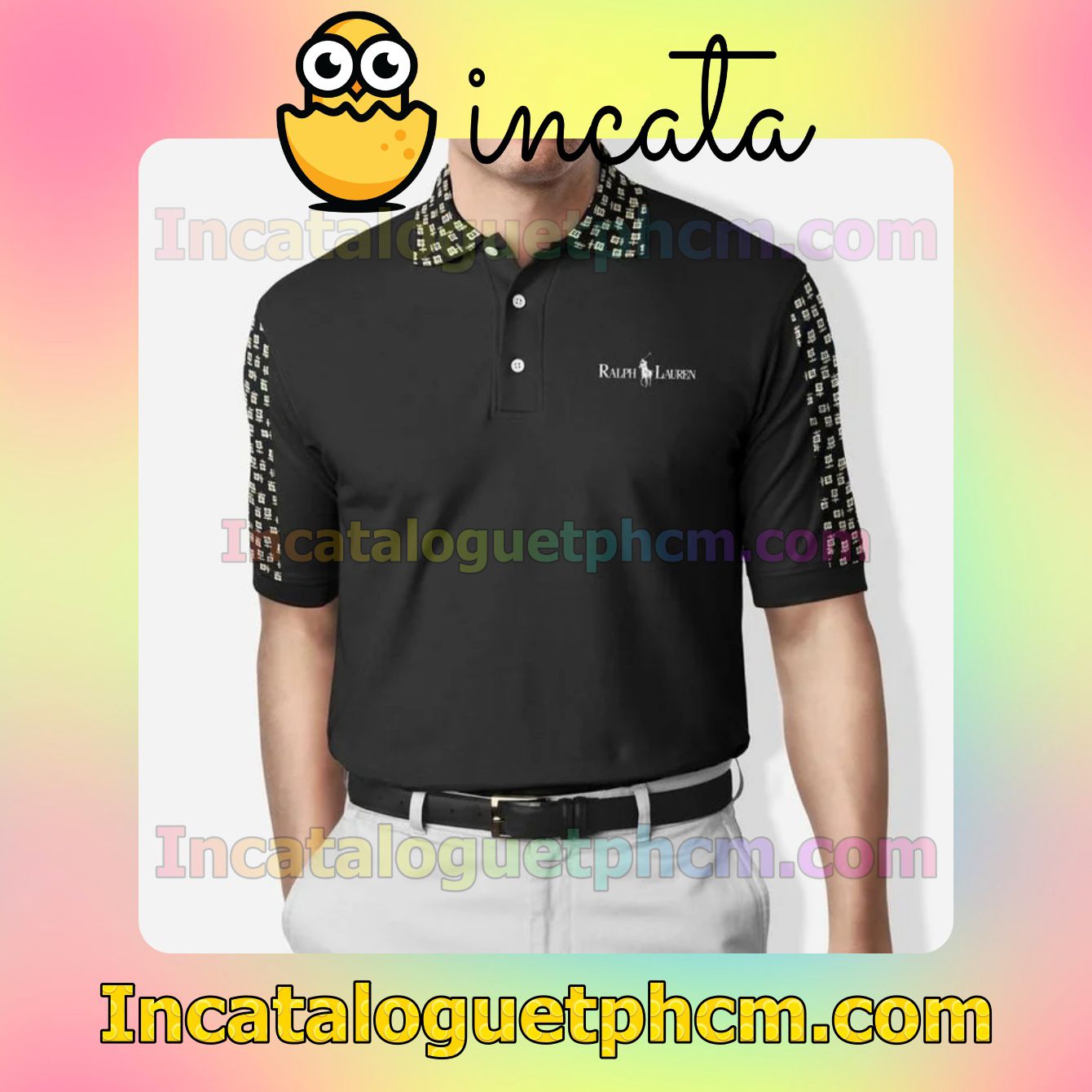 Ralph Lauren Luxury Brand Golf Outfit Black Polo Gift For Men Dad