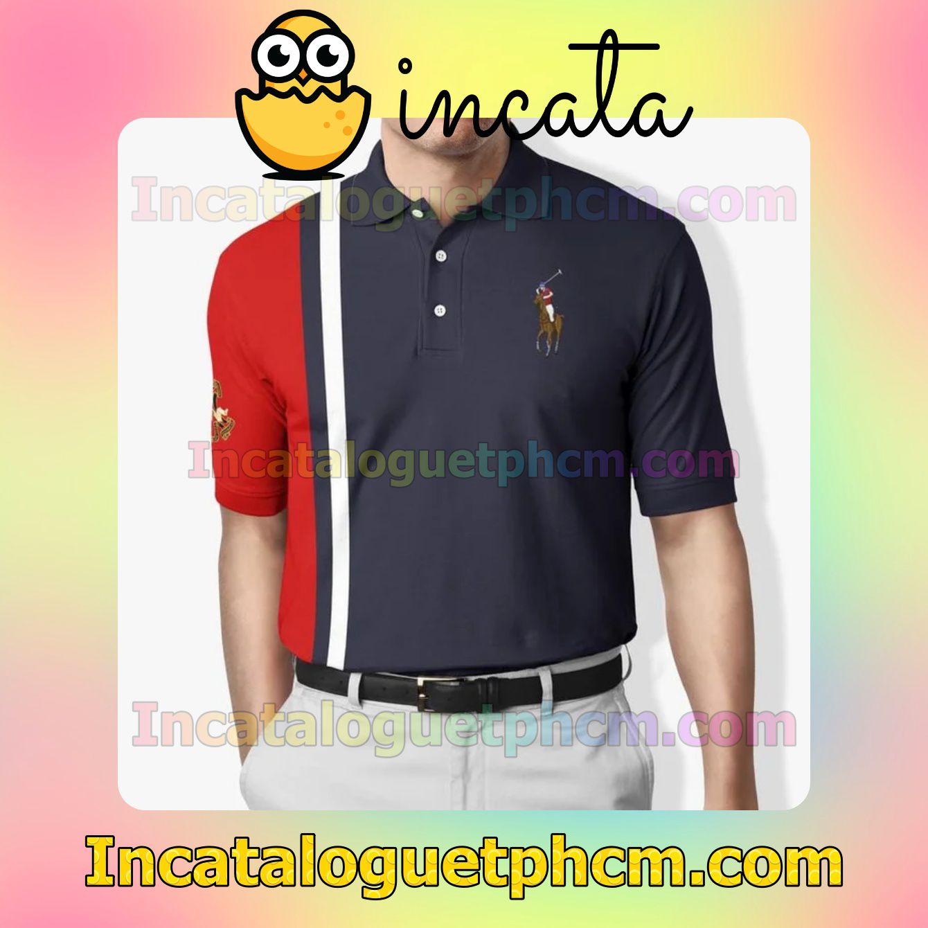 Ralph Lauren Mix Color Navy And Red Polo Gift For Men Dad
