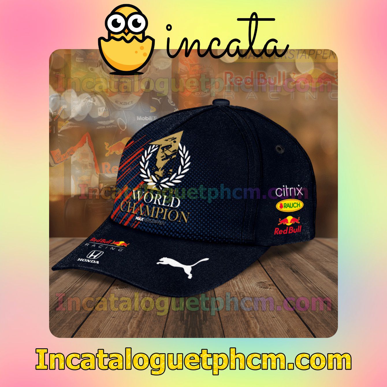 Great artwork! Red Bull Racing Honda 2021 World Champion Max Verstappen Classic Hat Caps Gift For Men