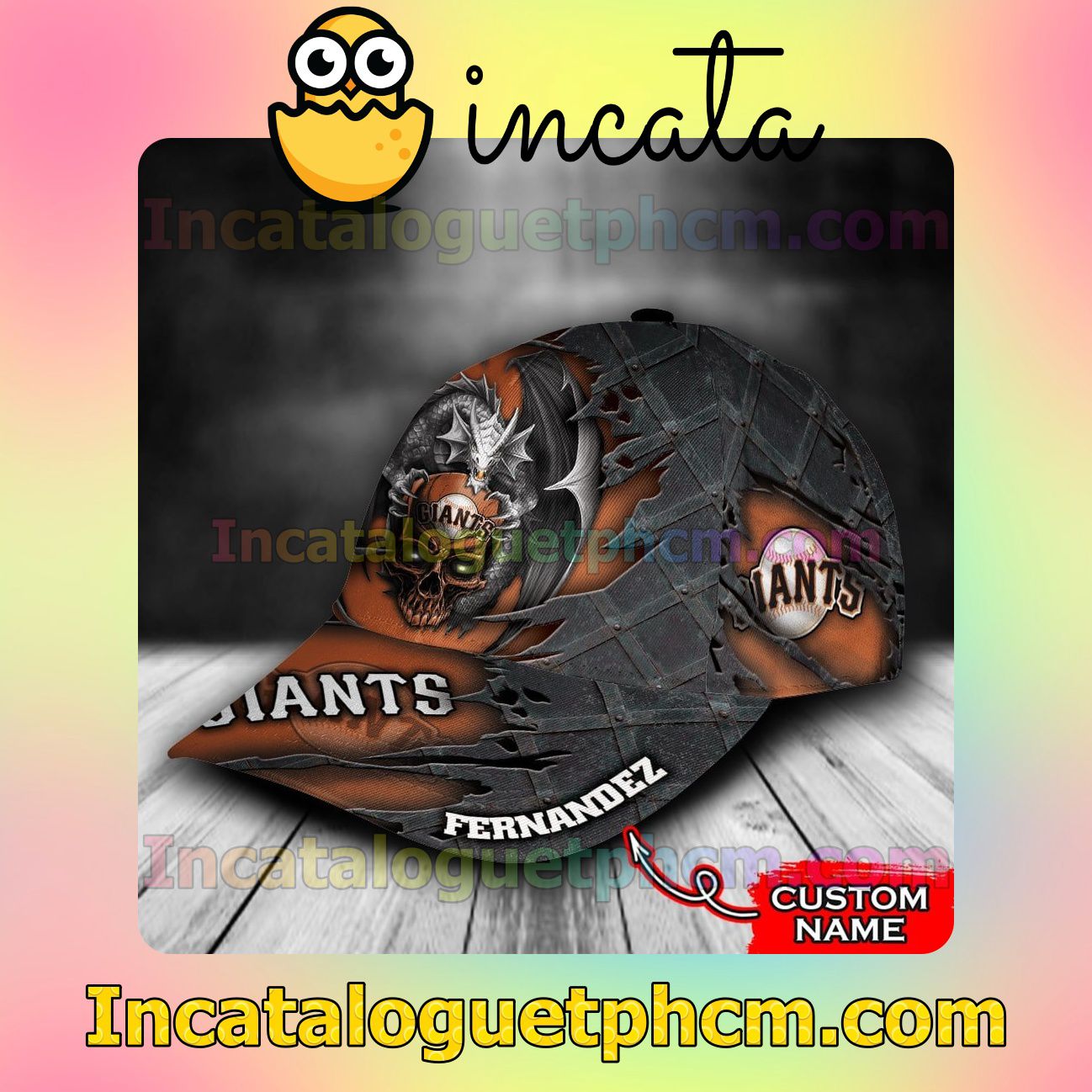 Print On Demand San Francisco Giants Crack 3D MLB Customized Hat Caps