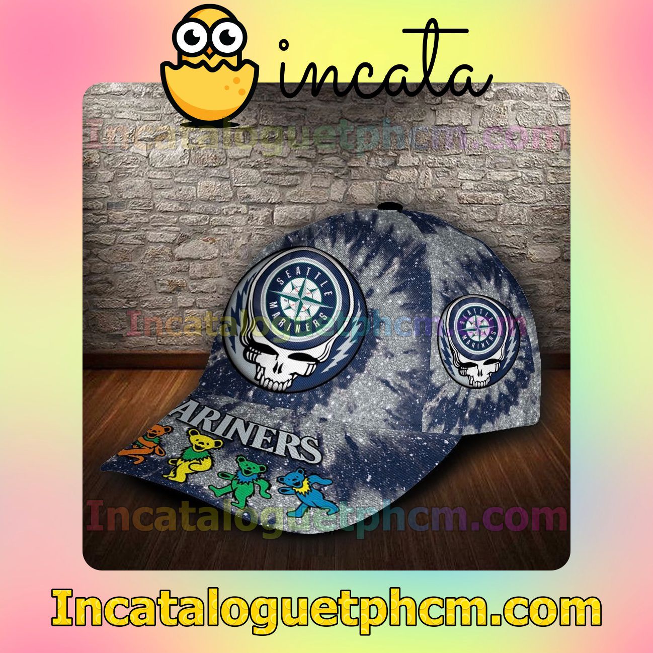 Nice Seattle Mariners & Grateful Dead Band MLB Customized Hat Caps
