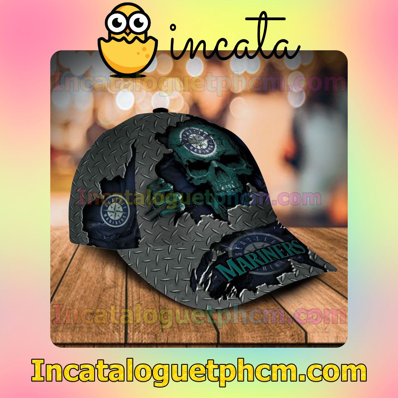 US Shop Seattle Mariners Skull MLB Customized Hat Caps