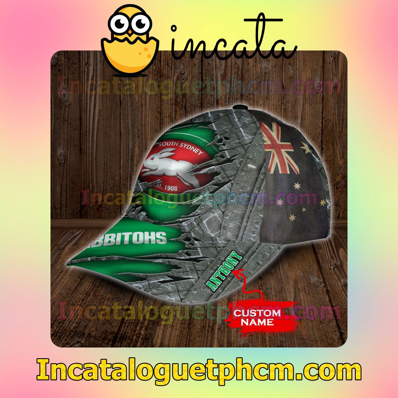 Only For Fan South Sydney Rabbitohs NRL Customized Hat Caps