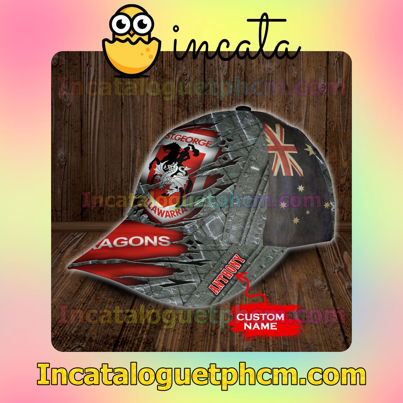 All Over Print St George Illawarra Dragons NRL Customized Hat Caps