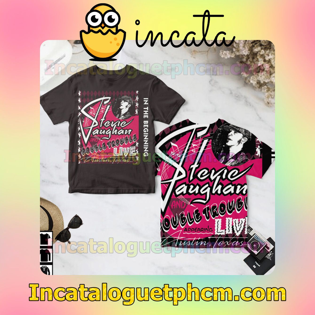 Stevie Ray Vaughan And Double Trouble In The Beginning Album Cover Custom Shirts