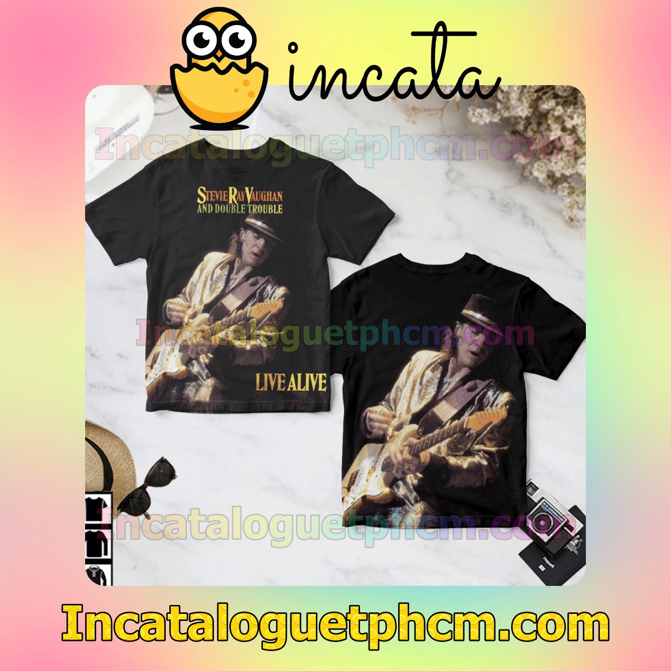 Stevie Ray Vaughan And Double Trouble Live Alive Album Custom Shirts