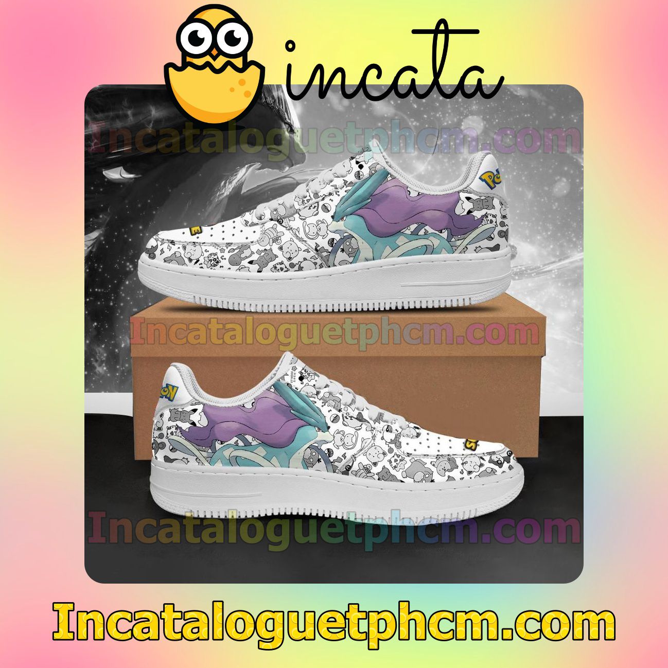 Suicune Pokemon Anime Nike Low Shoes Sneakers