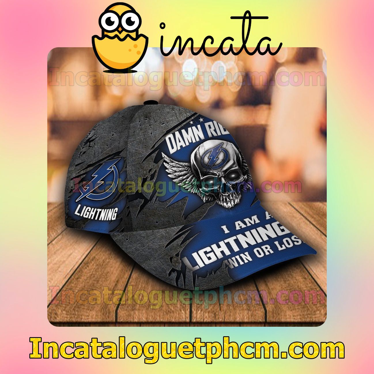 Awesome Tampa Bay Lightning Skull Damn Right I Am A Fan Win Or Lose NHL Customized Hat Caps