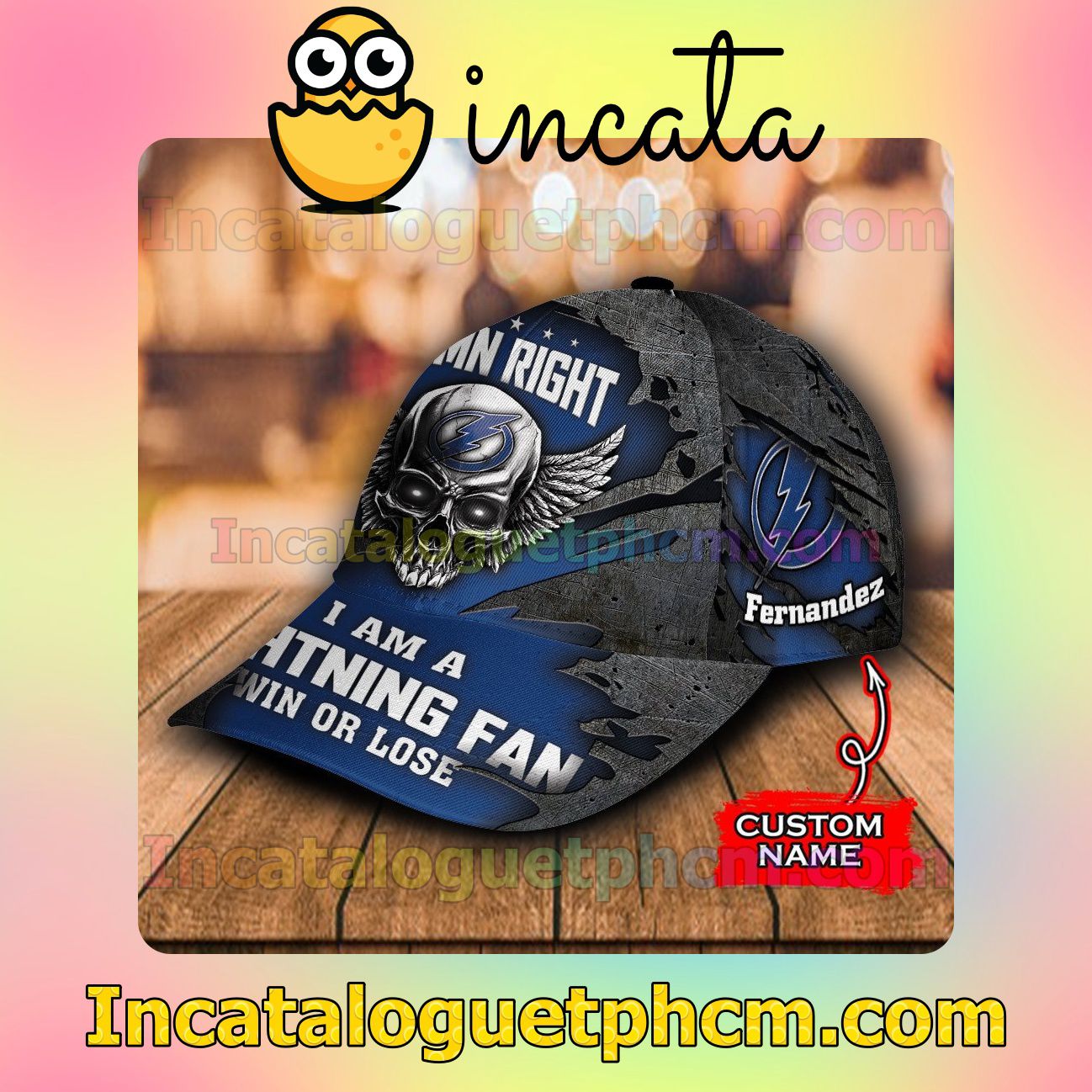 Where To Buy Tampa Bay Lightning Skull Damn Right I Am A Fan Win Or Lose NHL Customized Hat Caps