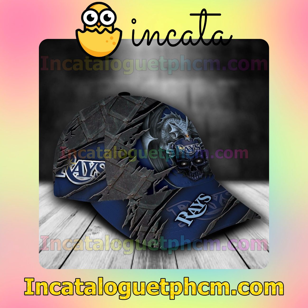 3D Tampa Bay Rays Crack 3D MLB Customized Hat Caps