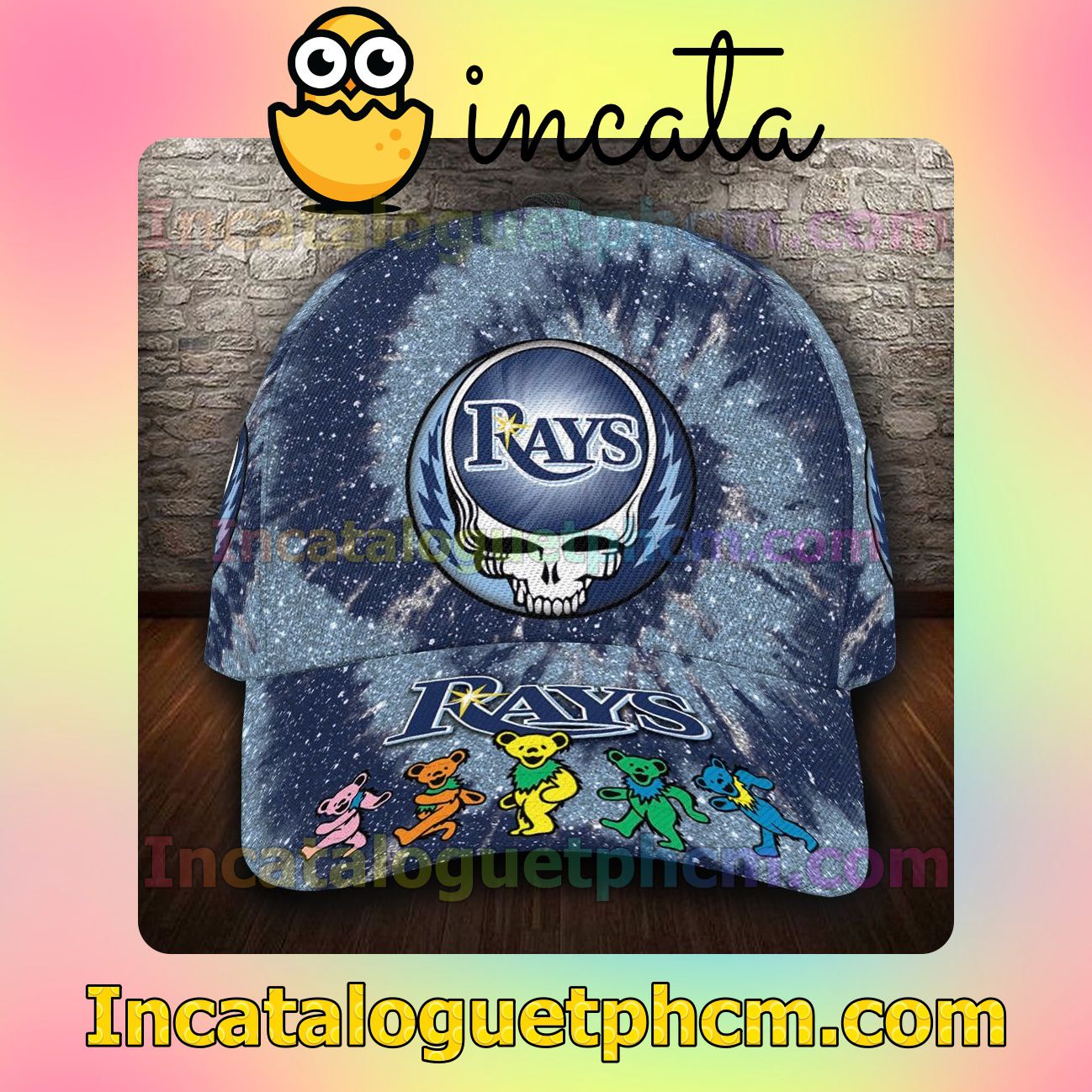  Tampa Bay Rays & Grateful Dead Band MLB Customized Hat Caps