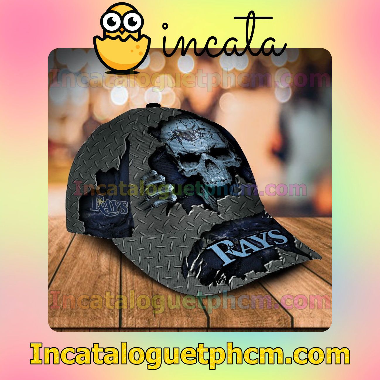 Excellent Tampa Bay Rays Skull MLB Customized Hat Caps