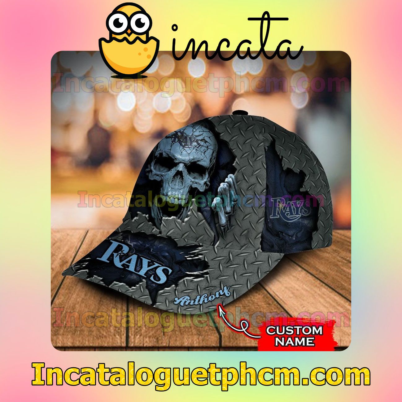 Excellent Tampa Bay Rays Skull MLB Customized Hat Caps