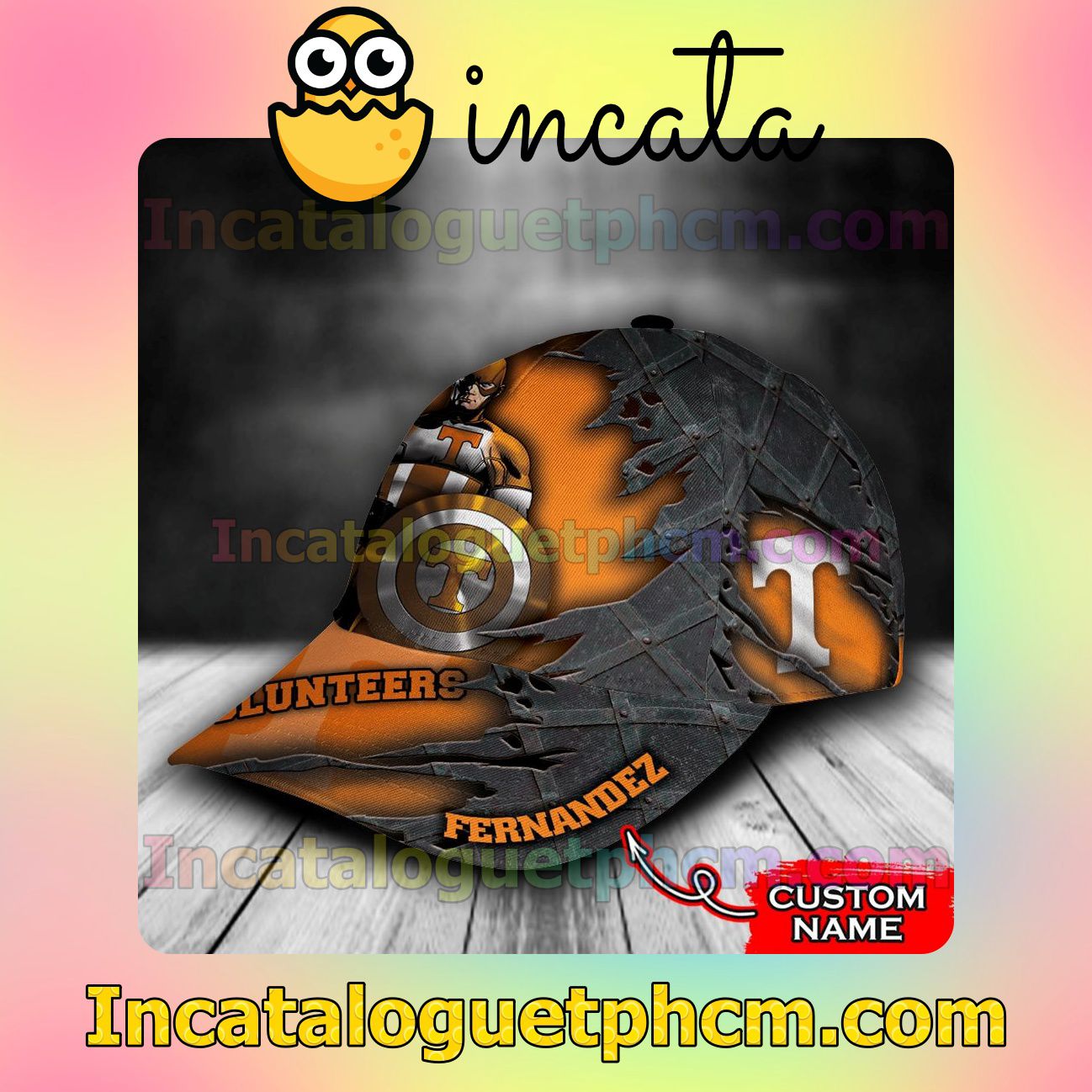 Perfect Tennessee Volunteers Captain America NCAA Customized Hat Caps