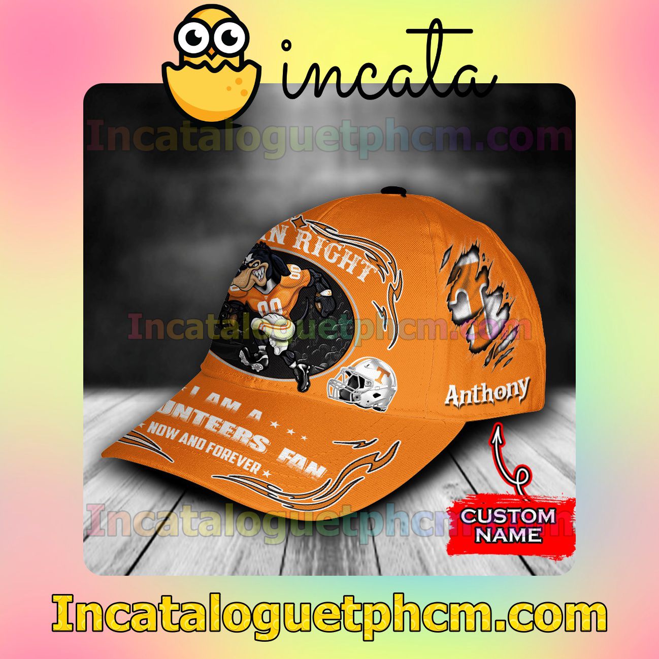 Adult Tennessee Volunteers Mascot NCAA Customized Hat Caps