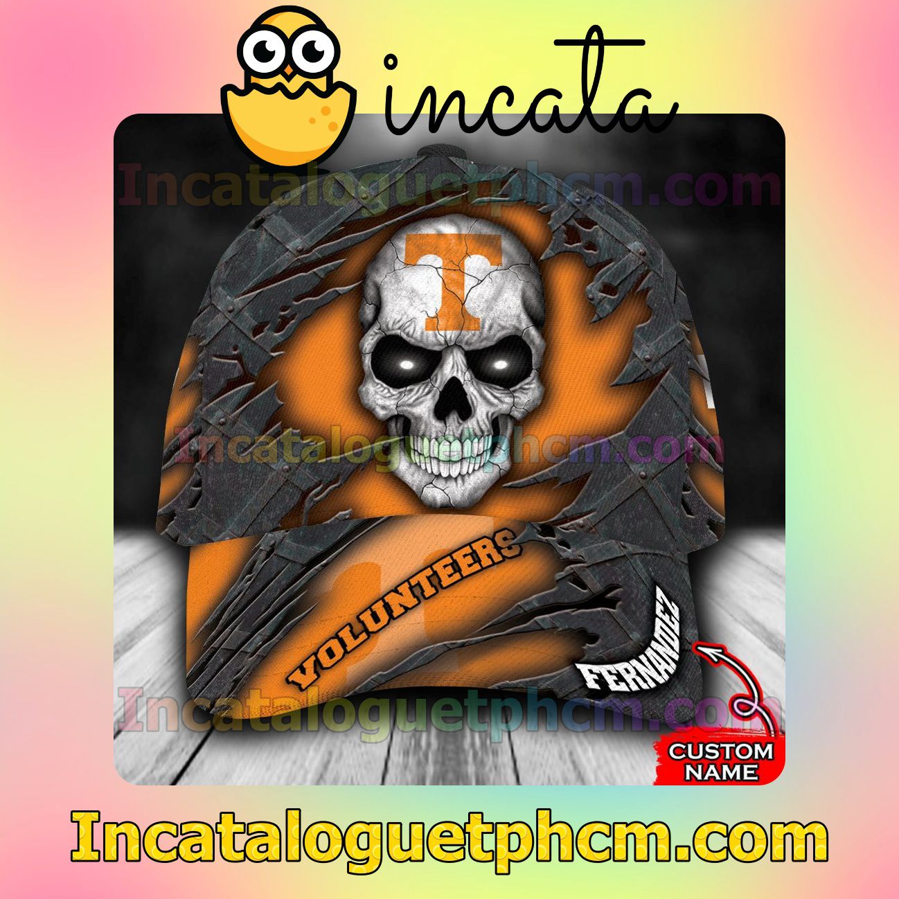 Drop Shipping Tennessee Volunteers Skull NCAA Customized Hat Caps