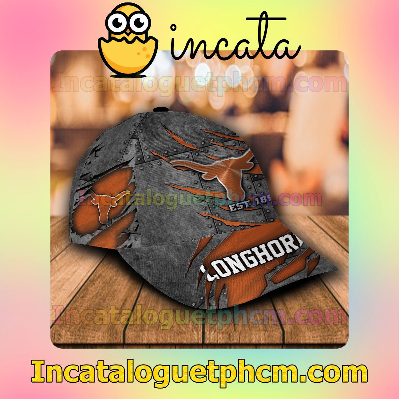 Sale Off Texas Longhorns Leather Zipper Print Customized Hat Caps