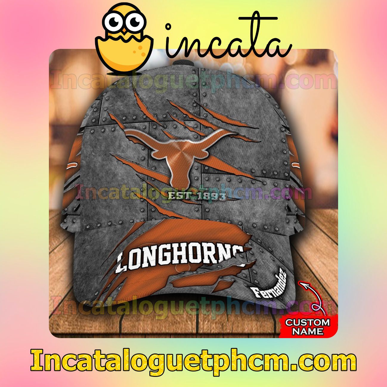 Great artwork! Texas Longhorns Leather Zipper Print Customized Hat Caps