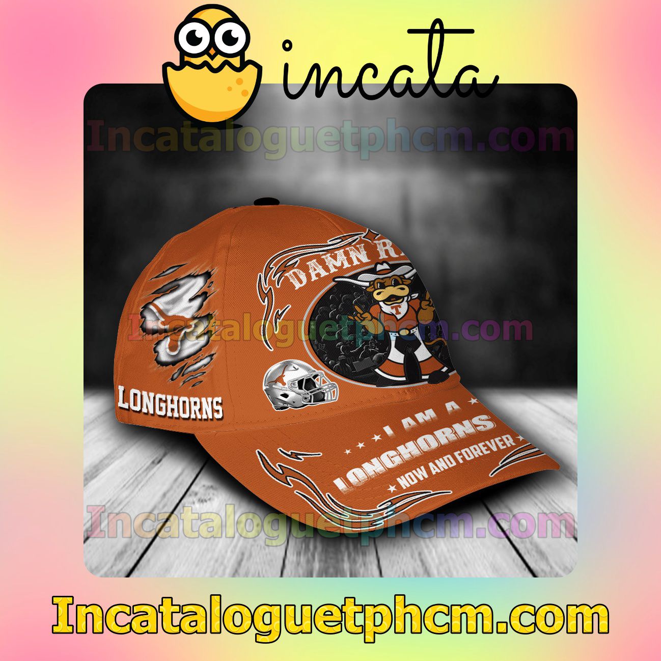 Mother's Day Gift Texas Longhorns Mascot NCAA Customized Hat Caps