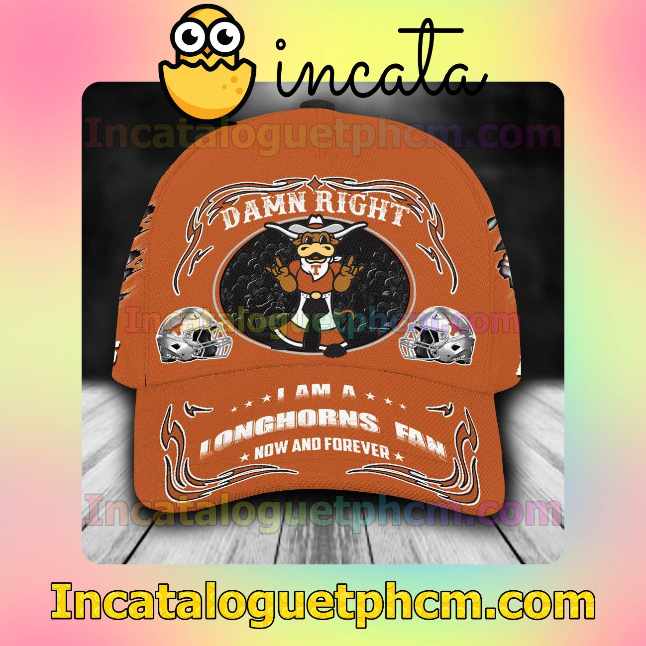 Texas Longhorns Mascot NCAA Customized Hat Caps