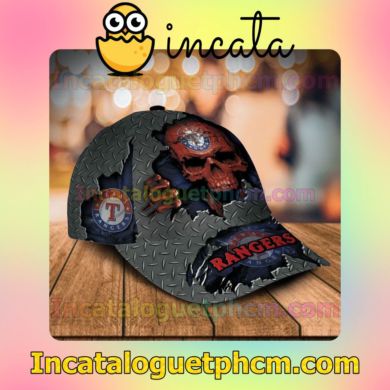 Review Texas Rangers Skull MLB Customized Hat Caps
