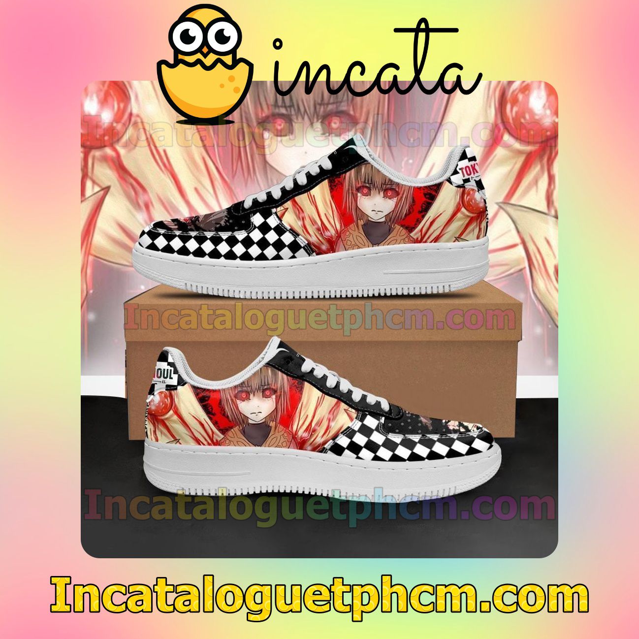 Tokyo Ghoul Hinami Checkerboard Anime Nike Low Shoes Sneakers