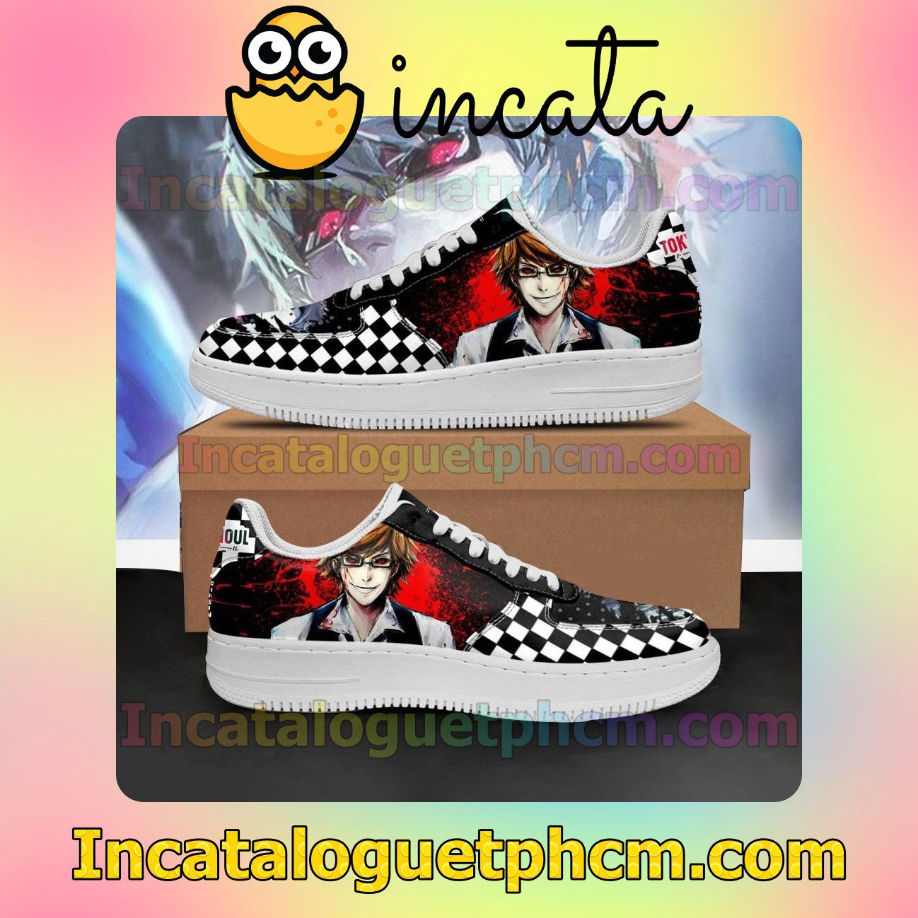 Tokyo Ghoul Nishiki Checkerboard Anime Nike Low Shoes Sneakers