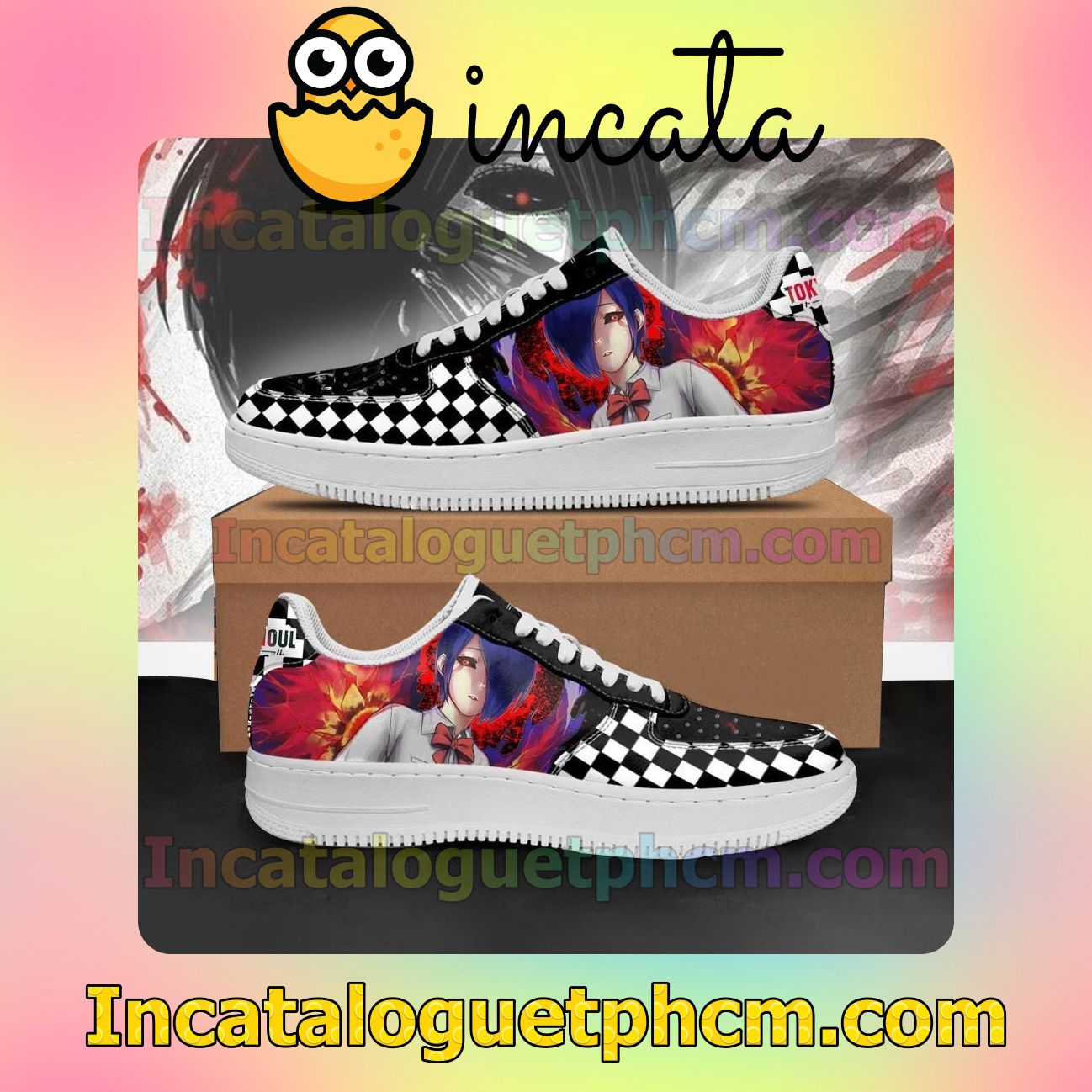 Tokyo Ghoul Touka Checkerboard Anime Nike Low Shoes Sneakers