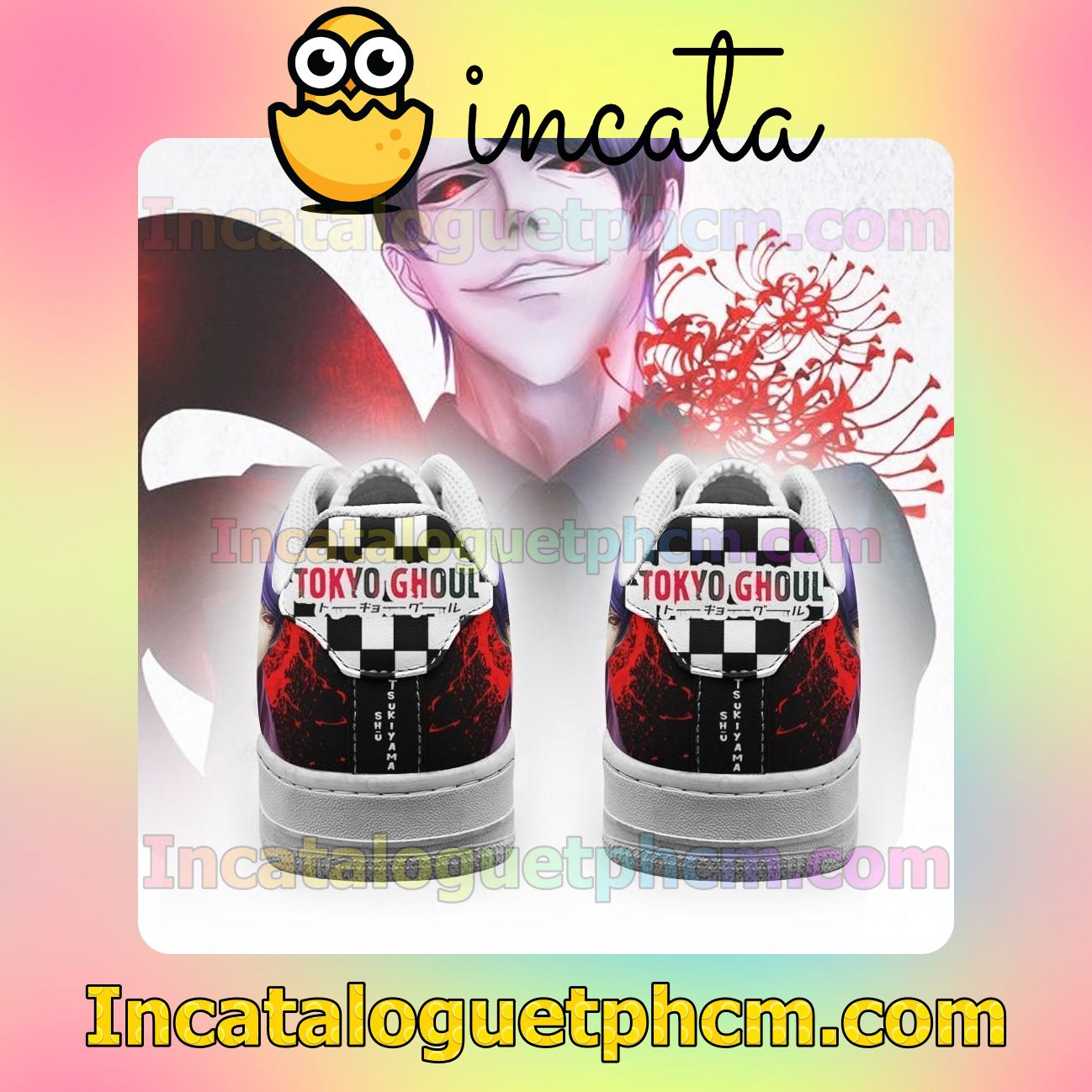 Official Tokyo Ghoul Tsukiyama Checkerboard Anime Nike Low Shoes Sneakers